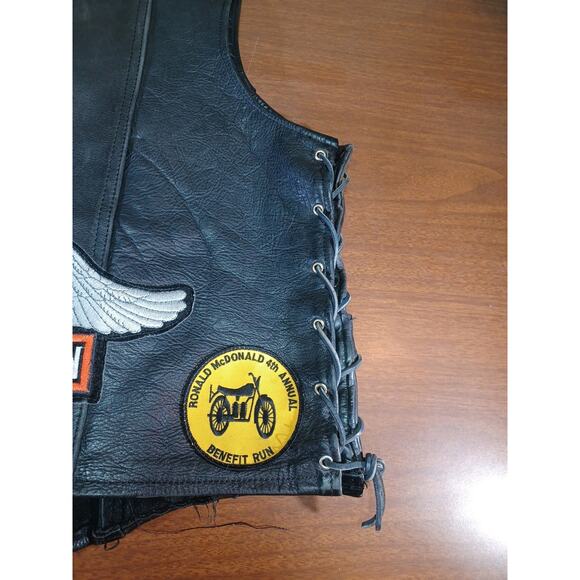 Vintage Harley-Davidson Natal Leather Motorcycle Apparel Vest Size Large Long - Picture 6 of 15